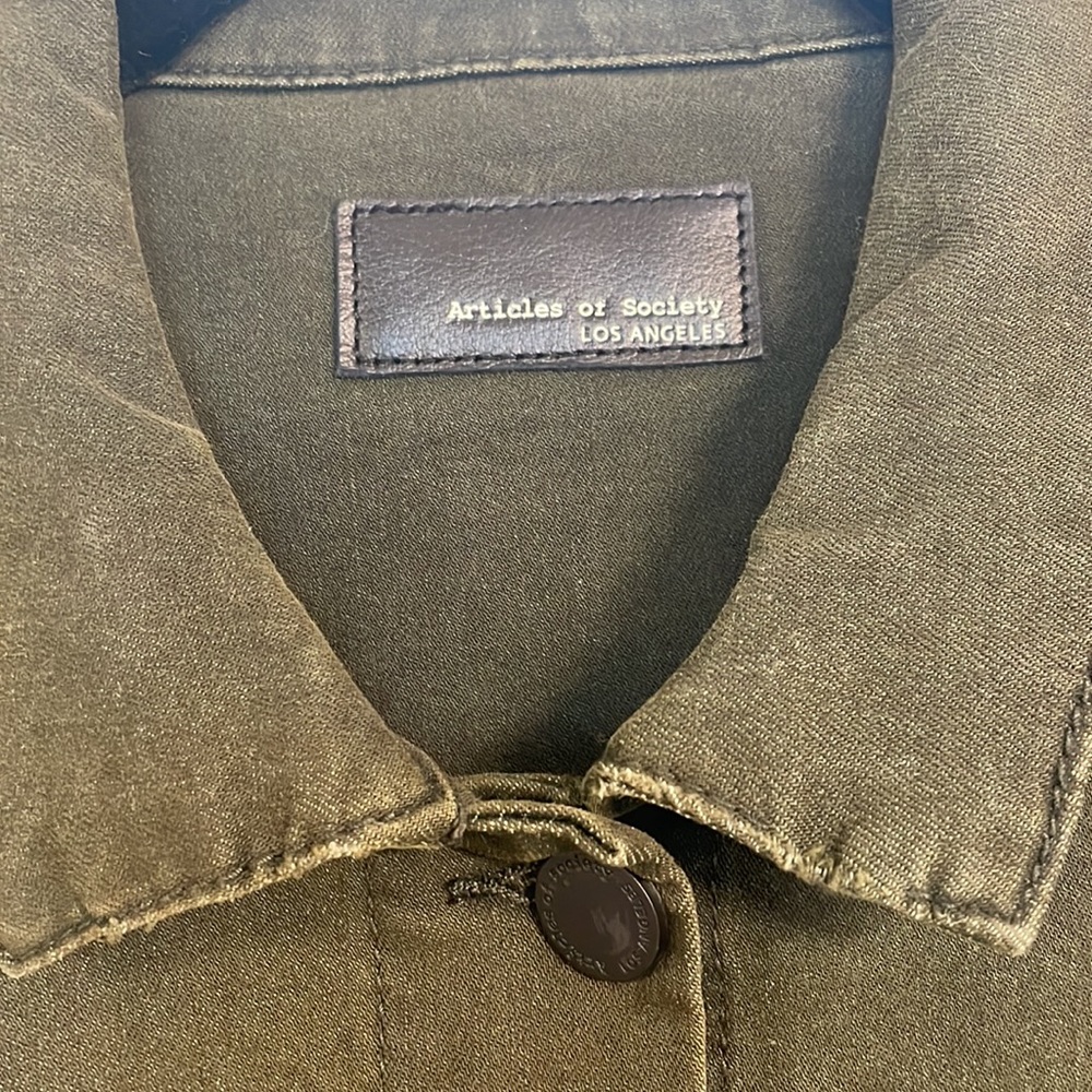 ARTICLES OF SOCIETY Army Green Denim Jacket - Picture 2 of 8